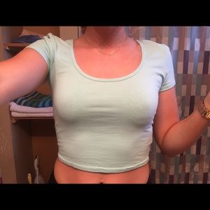 Light blue crop top